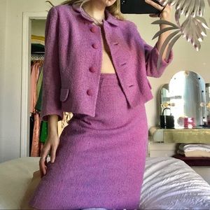 Vintage 40s pink and blue textured set